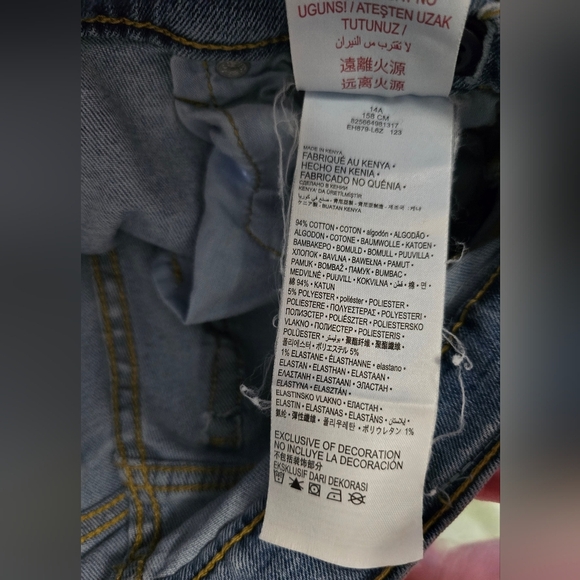 Levis 501 Girls Light Denim Blue Jeans Size 14A - Picture 8 of 12